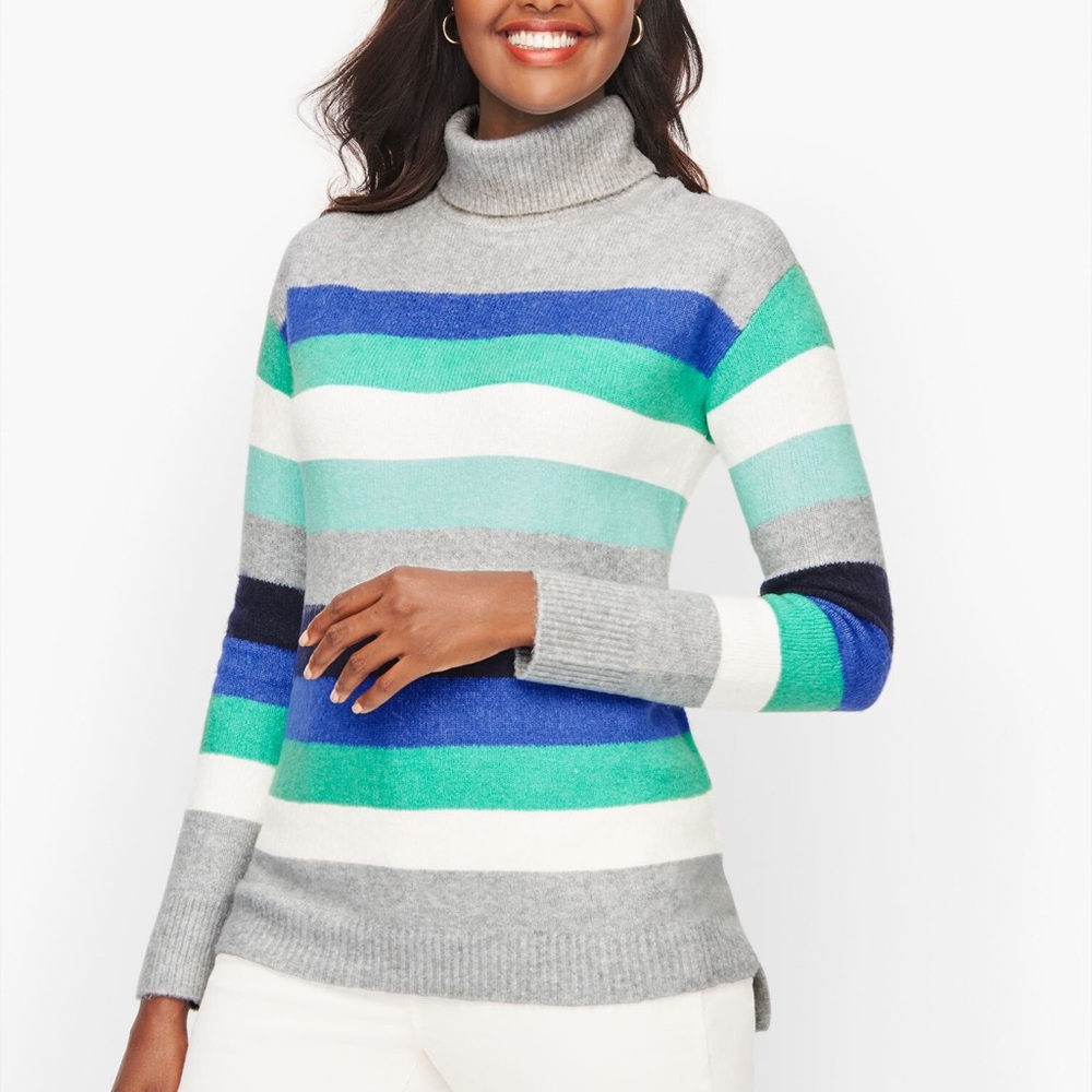 Talbots Super Soft Striped Turtleneck size Small